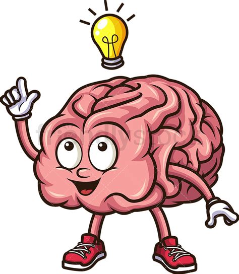 Brain Having A Good Idea Cartoon Clipart Vector - FriendlyStock