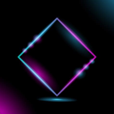 Geometric frame neon light design on black background 1308126 Vector Art at Vecteezy