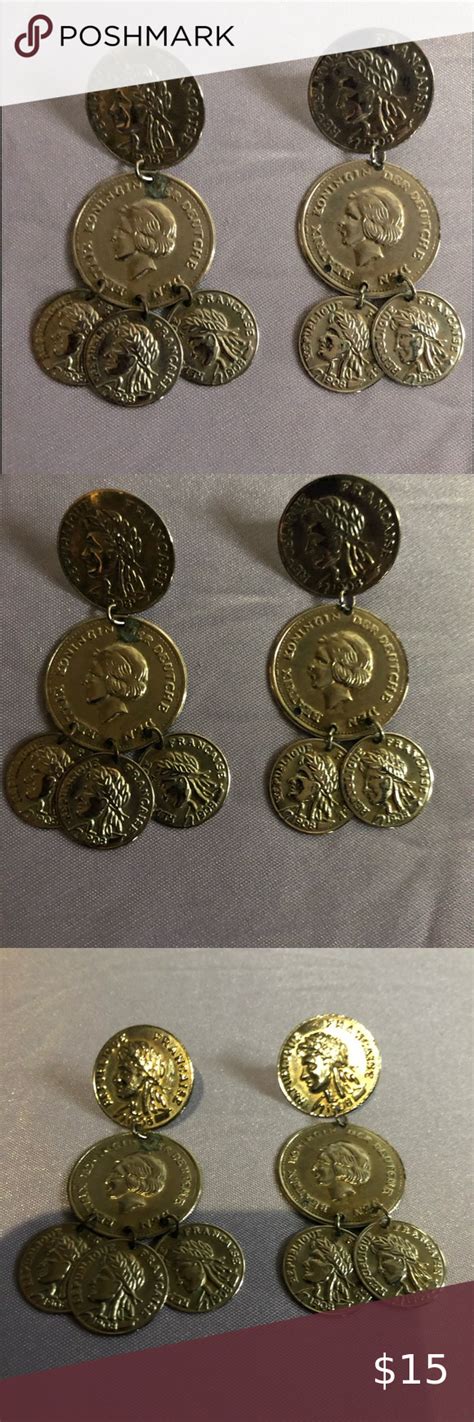 Gold coin earrings | Coin earrings, Gold coins, Gold