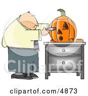 Cartoon Of A Farmer Driving A Truck With Pumpkins In The Bed - Royalty Free Vector Clipart by ...