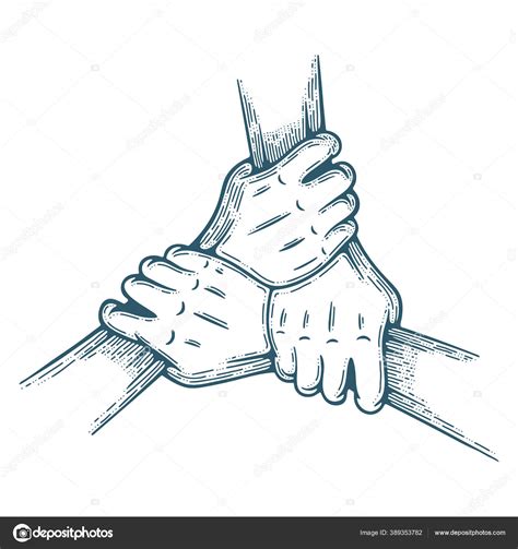 Join Hands Together Three Hands Holding Each Other Isolated White Stock Vector Image by ©jakel ...