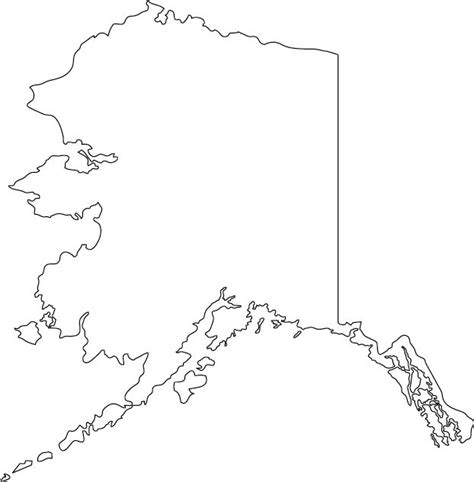 Alaska Outline Map | Map, State outline, Alaska map