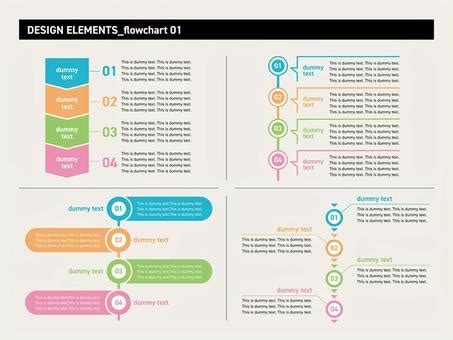 Free Vectors | flow chart design set 01