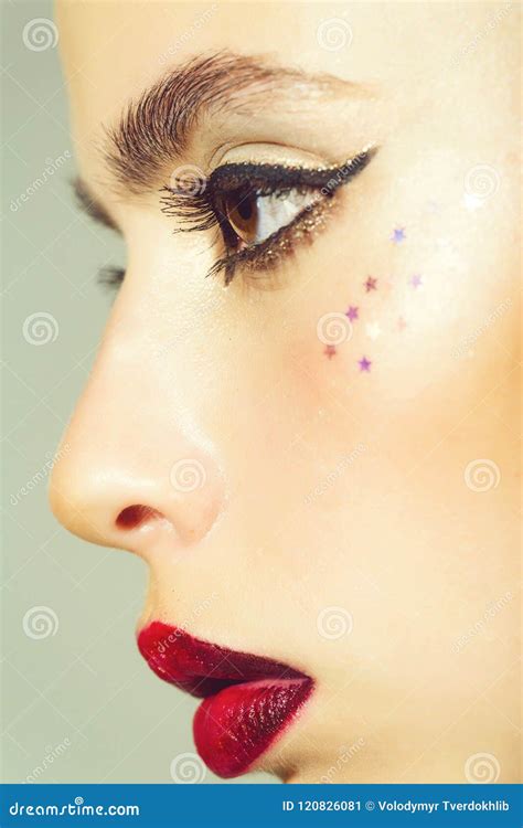 Dreamy Make-up. Girl with Fashionable Makeup Stock Image - Image of ...