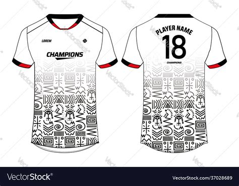 Tribal pattern sports t-shirt jersey design Vector Image