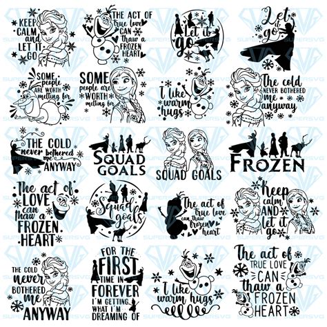 Frozen Svg Bundle Svg Files For Silhouette Files For Cricut Svg Dxf Eps Png Instant Download ...