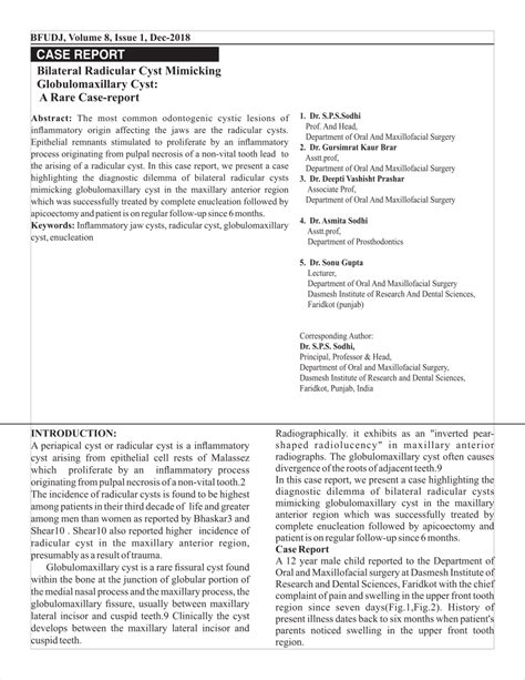 (PDF) Bilateral Radicular cyst Mimicking Globulomaxillary cyst: A rare ...