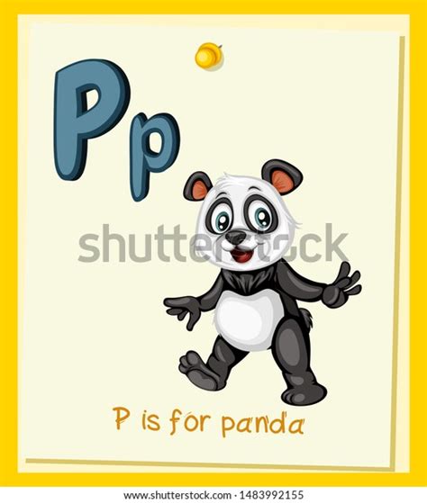 Cartoon Illustrated Alphabet Flashcard Preschool Educational Stock ...