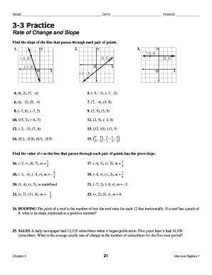 Rate Of Change Worksheet With Answers Pdf - Fill Online, Printable, Fillable, Blank | pdfFiller