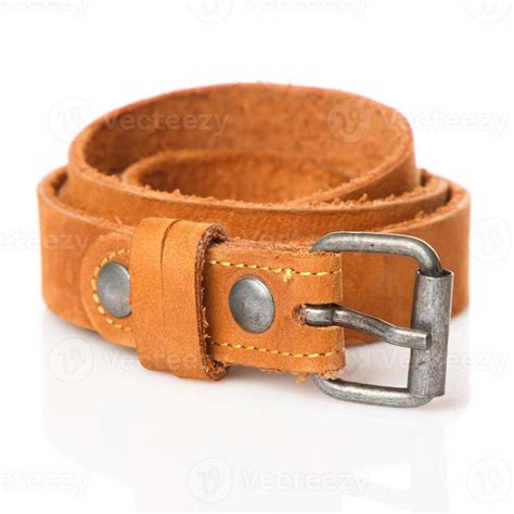 Brown leather belt 16295425 Stock Photo at Vecteezy