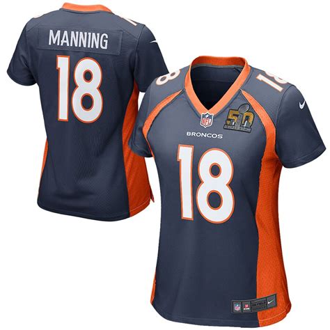 Nike Peyton Manning Denver Broncos Women's Navy Super Bowl 50 Game Jersey