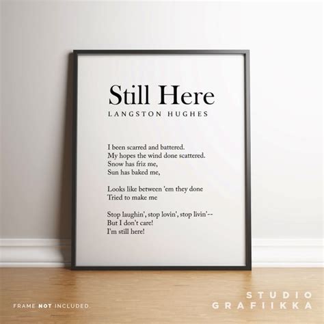 Still Here Langston Hughes Poem High Quality Poster - Etsy