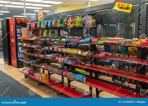 Snacks and Candy Aisle Display Inside of a Closing Blockbuster Video Rental Store Editorial ...