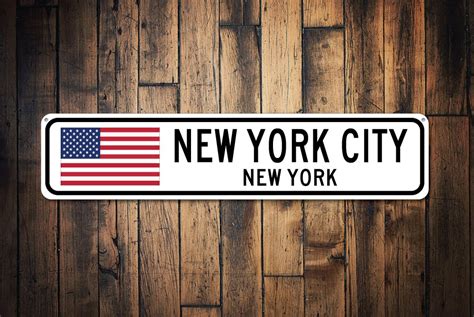 Flag Sign Personalized City State Sign Custom Home Decor