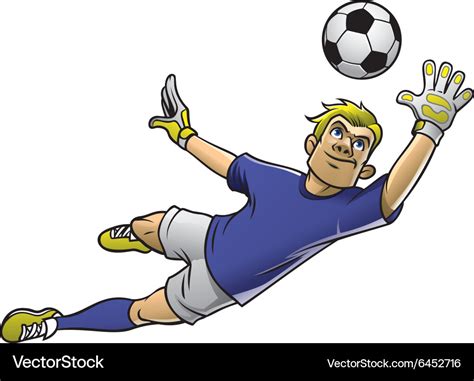 Soccer goalkeeper in action Royalty Free Vector Image