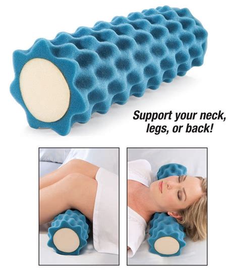 Pillow Blue Therapeutic Neck Roll Leg Back Support Round Bed Recliner Chair Foam | Therapeutic ...