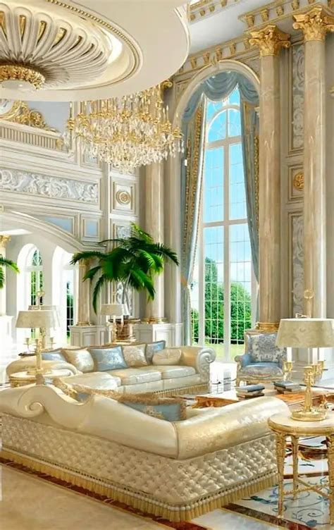 Ornate white and gold luxury sitting room | Mansion interior, Luxury house, Luxury living room