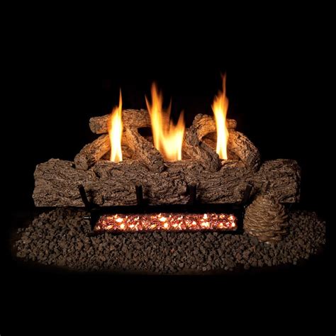 Peterson Real Fyre 30-Inch Live Oak Gas Log Set With Vent-Free Natural Gas VF9 Burner ...