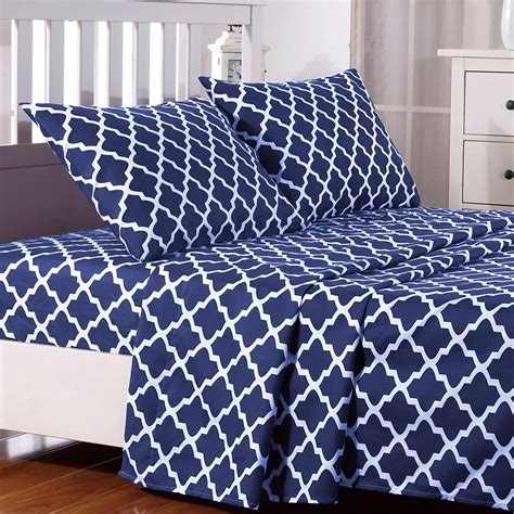 Egyptian Luxury Quatrefoil Pattern Bed Full Sheets Set 1800 Bedding ...