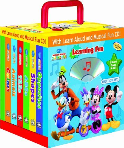 Disney Mickey Mouse Clubhouse Learning Fun 6- books Travel Pack (with audio CD and carrying case ...