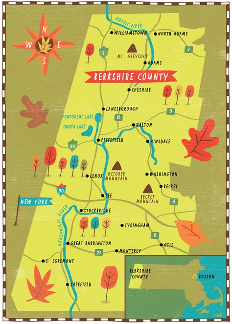 Illustrated Map of Berkshire County, MA — Nate Padavick