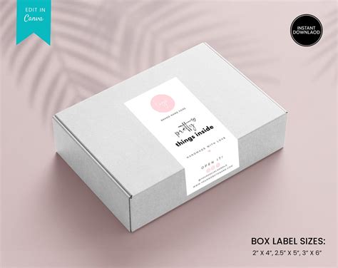 Printable Box Label Template Custom Packaging Labels Order - Etsy