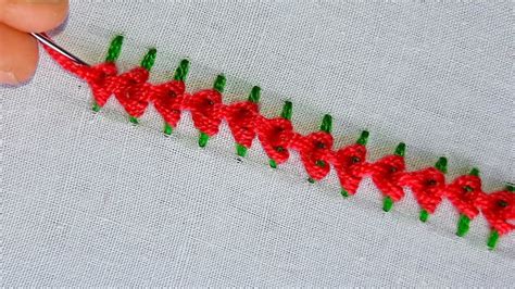 Simple Border line embroidery tutorial #40