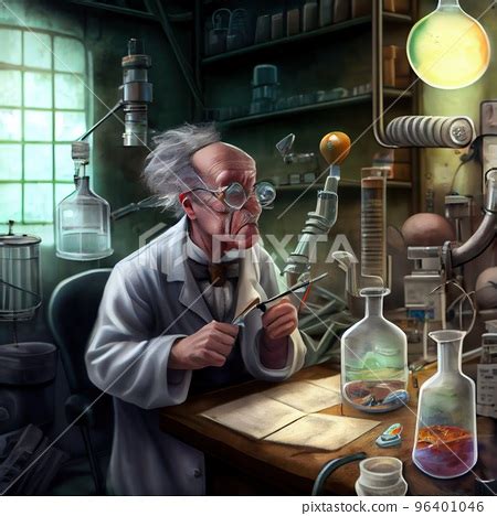 Mad Scientist Lab Cartoon