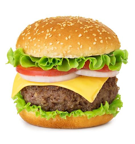 Delicious Beef Burger On A White Background Stock Photo - Image of meat, green: 25449248