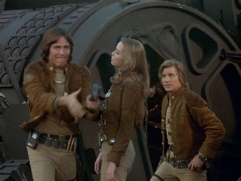 Captain Apollo (Richard Hatch), Lt. Sheba (Anne Lockhart), & Lt. Starbuck (Dirk Benedict) - Batt ...