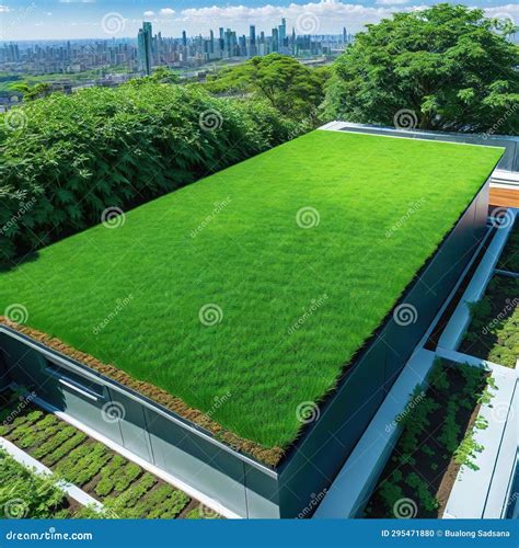 Green Roof Installation on a Stock Illustration - Illustration of ...