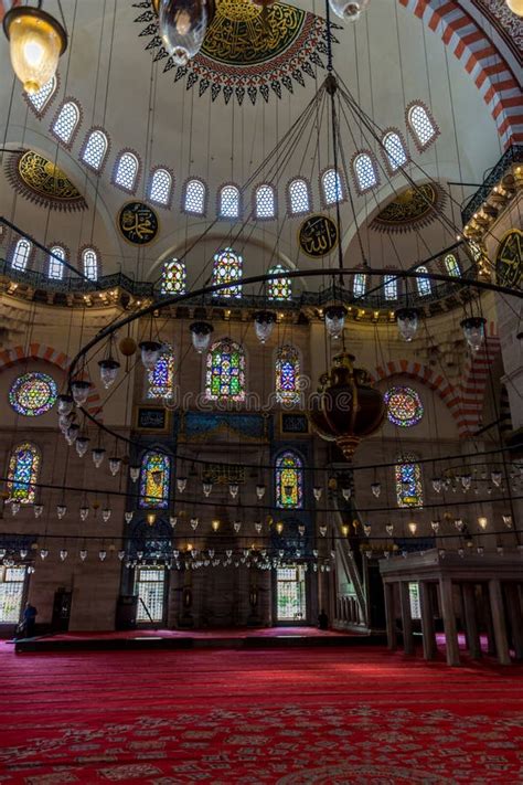 Suleymaniye Mosque Interior and Dome in Istanbul, Turkey. Editorial ...