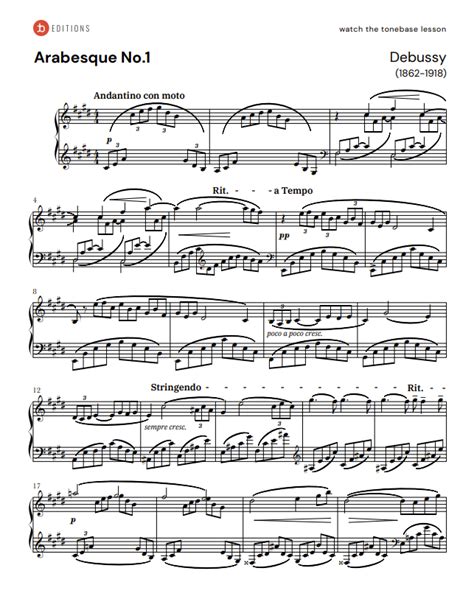 Debussy: Arabesque No. 1 | Free Sheet Music PD | Free Piano Sheet Music