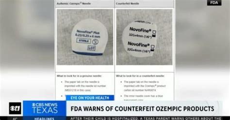 FDA warns of counterfeit Ozempic products - CBS Texas