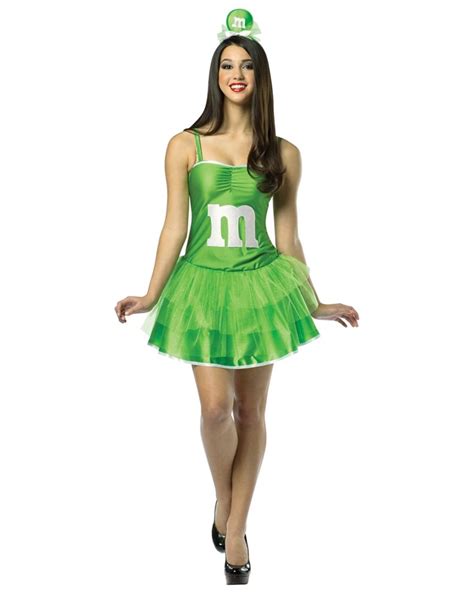 Halloweeen Club Costume Superstore. M&M Party Dress Green Adult Womens Costume