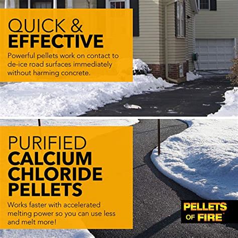 PELLETS OF FIRE Calcium Chloride Ice Melt - 50 Pound Bag - Best Heat ...