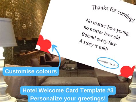 Hotel Guest Welcome Card Template 3 - Etsy