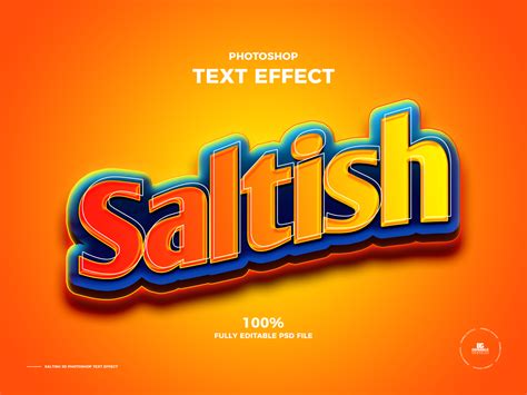 Free Saltish 3D Photoshop Text Effect by Jessica Elle on Dribbble