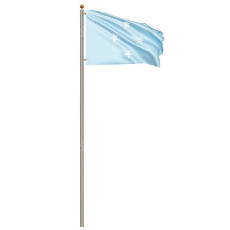 Micronesia Flag With Pole, Micronesia Flag Waving, Micronesia Flag ...