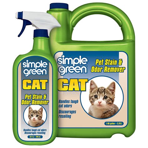 Simple Green Cat Stain & Odor Remover - Enzyme Cleaner for Cat Urine, Feces, Blood, Vomit (32 oz ...