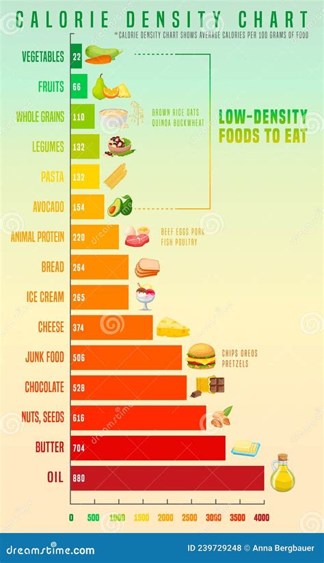 Calorie Density Chart. Healthy Eating Concept. Editable Vector ...