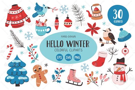 Winter Clip-Art Collection Graphic by insemar-vector-art · Creative Fabrica