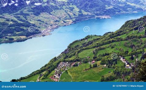 Lake Walensee. Switzerland, Europe, Viewpoint Over The Walensee Stock Photography ...