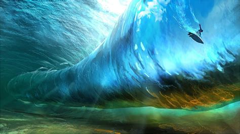 Online crop | HD wallpaper: Artistic, Wave, Surfer | Wallpaper Flare