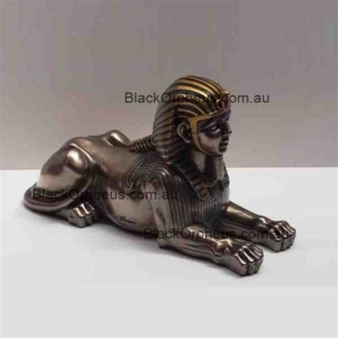 Sphinx Egyptian Statue H14 X W9 X D25cm - Black Orpheus Emporium