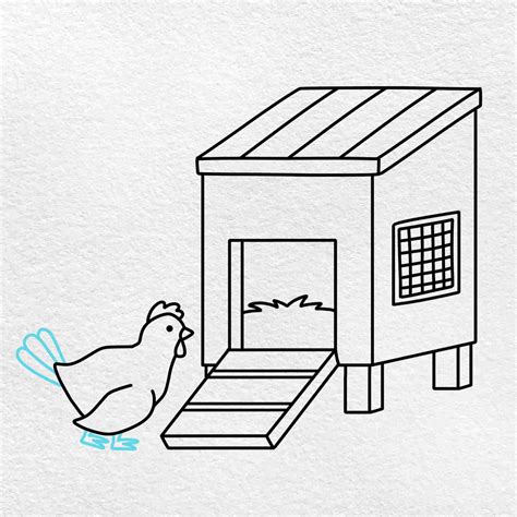 How to Draw a Chicken Coop - HelloArtsy