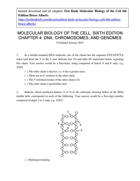 Test Bank Molecular Biology of the Cell 6th Edition Chapter 4 - Studocu