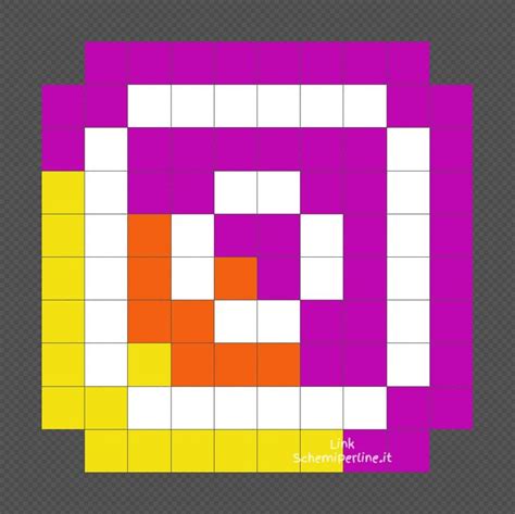 Il logo di Instagram da fare con le perline Pyssla 10x10 - SchemiPerline.it | Minecraft pixel ...