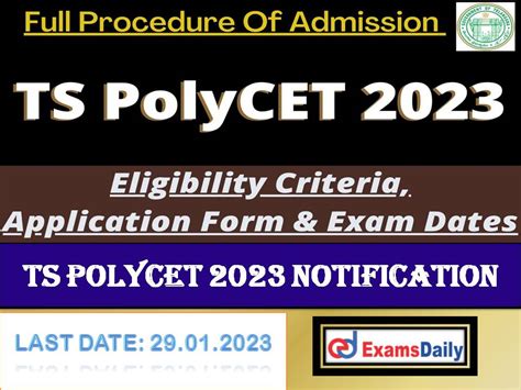 TS POLYCET 2023 Notification Out – Check Important Dates, Eligibility & Exam Date!!!