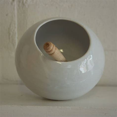 Handmade Porcelain Salt Pot And Wooden Spoon | Porcelain tableware ...